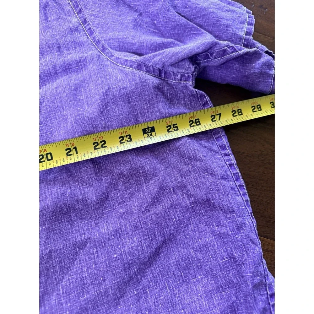 Tommy Bahama Short Sleeve Relax Linen Purple 1XLB Beach Pocket Mens Shirt Solid